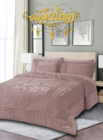 Master Home Textile Velvet Comforter Sets, 5 Pcs Single Size, Fits 120 x 200 cm Single Size Bed, With Removable Filling, Soft, Warm